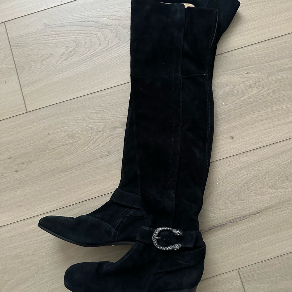 Gucci black knee high dionysus suede boots. Read description!